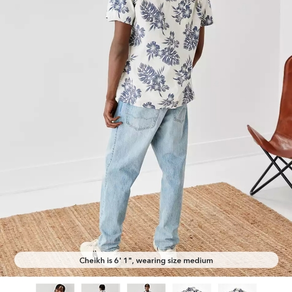 AE Tropical Button-Up Resort Shirt Size Sml - Picture 3 of 6